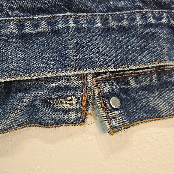 VTG 80s Levi's Men 42 Denim Trucker Vest Blue Cut Off 70506 Pockets 0216 Red Tab - Picture 10 of 12